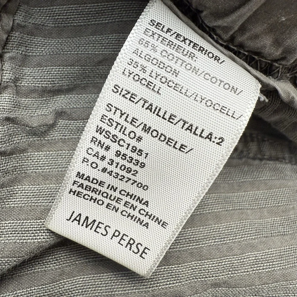 James Perse Utility Crop Jogger Pants Women (M) Olive Stripe WSSC1981 $225 - Picture 12 of 12